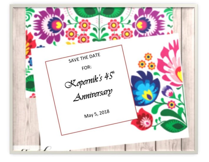 Save the date – May 5, 2018